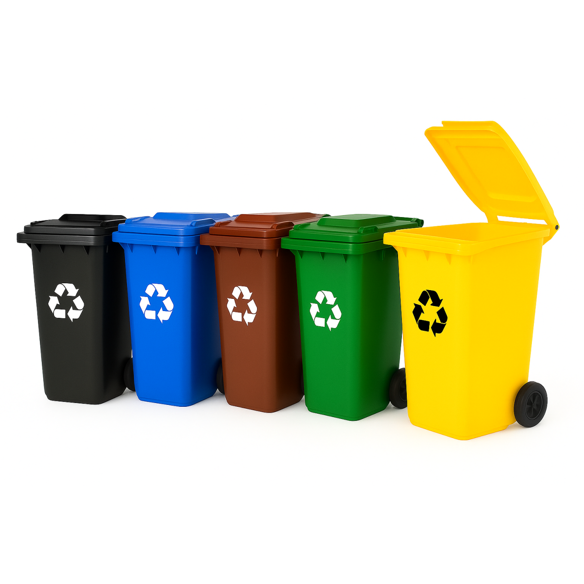 240L Coș de gunoi din plastic cu capac pentru casă și grădină