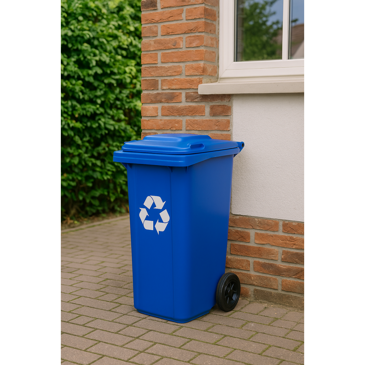 240L Coș de gunoi din plastic cu capac pentru casă și grădină