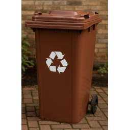 Contenitor de gunoi de 240L de culoare marron cu protecție UV