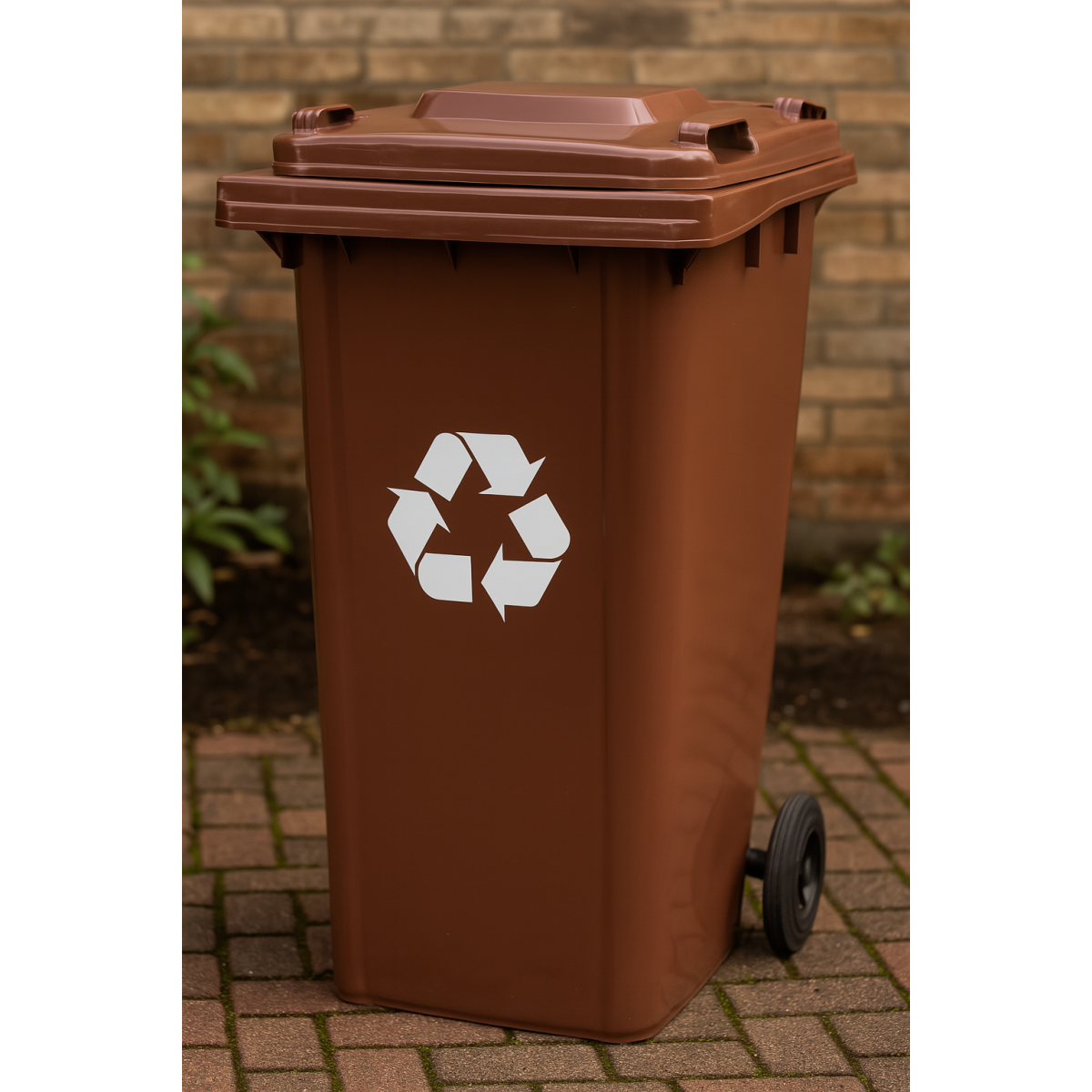 Contenitor de gunoi de 240L de culoare marron cu protecție UV