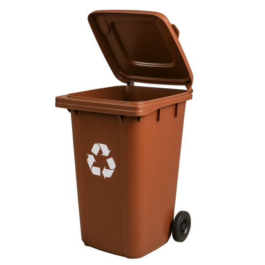 Contenitor de gunoi de 240L de culoare marron cu protecție UV