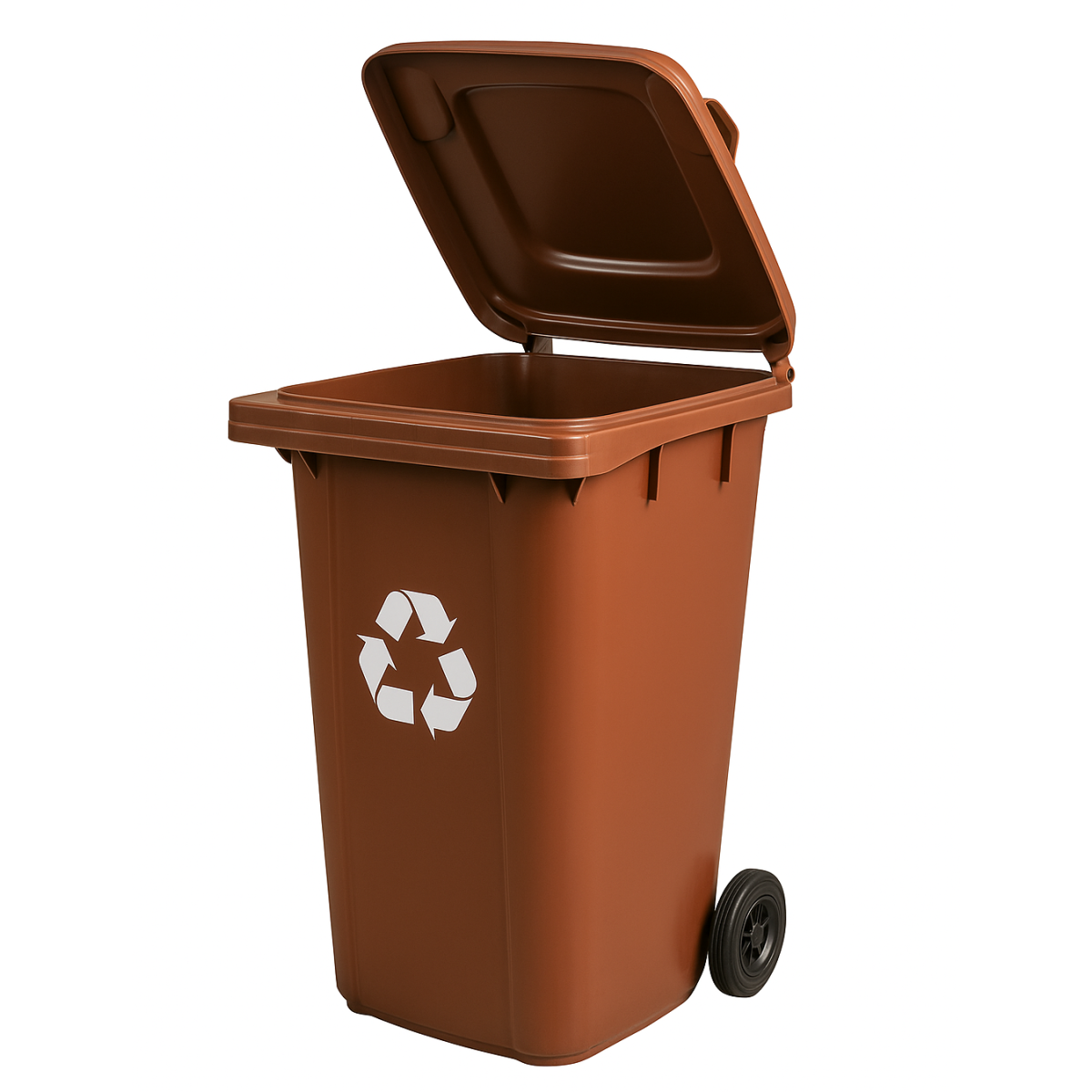 Contenitor de gunoi de 240L de culoare marron cu protecție UV