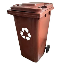 Contenitor de gunoi de 240L de culoare marron cu protecție UV