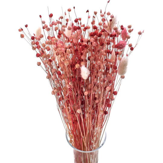 Buchetă uscată din in, phalaris și lagurus – o combinație romantică pentru vaza.