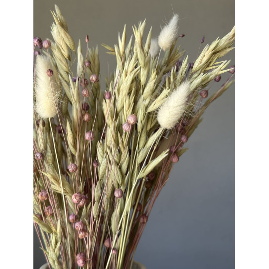 Sada uschaté flori Liliac – in, ovăz, lagurus