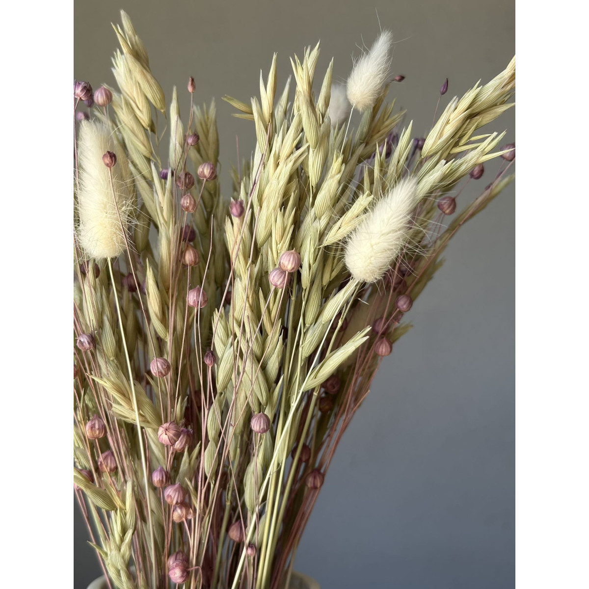 Sada uschaté flori Liliac – in, ovăz, lagurus