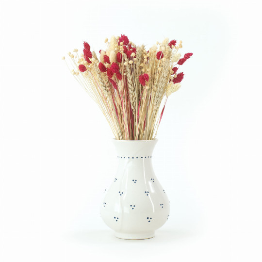 Frumoasa buchet de flori uscate Natural&Red – grâu, in, phalaris