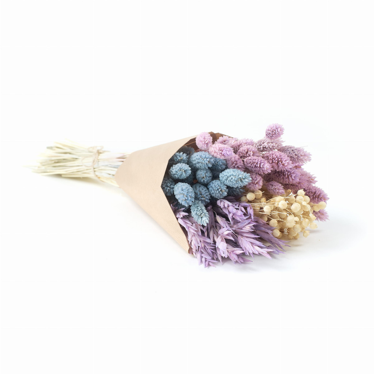 Buchetă de flori uscate Blue&Violet – ovăz, in, phalaris