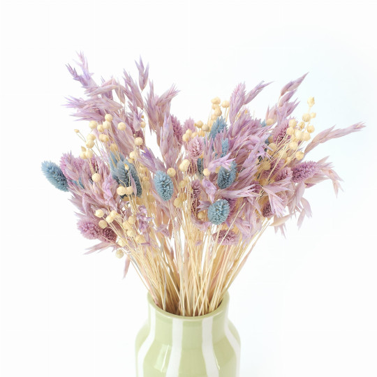 Buchetă de flori uscate Blue&Violet – ovăz, in, phalaris