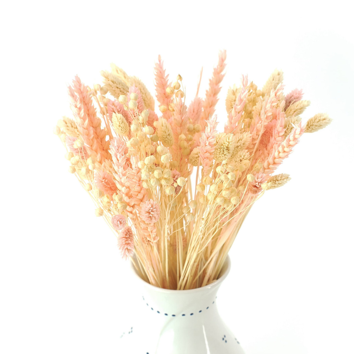 Buchetă uscată alb-roză – ierburi și cereale uscate