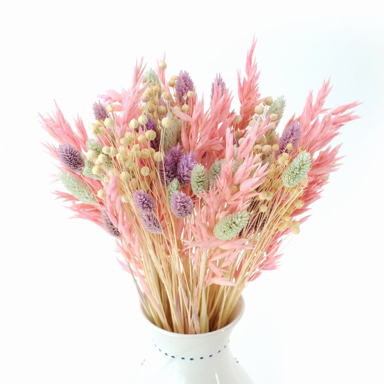 Buchetă de flori uscate Colorful – ovăz, in, phalaris