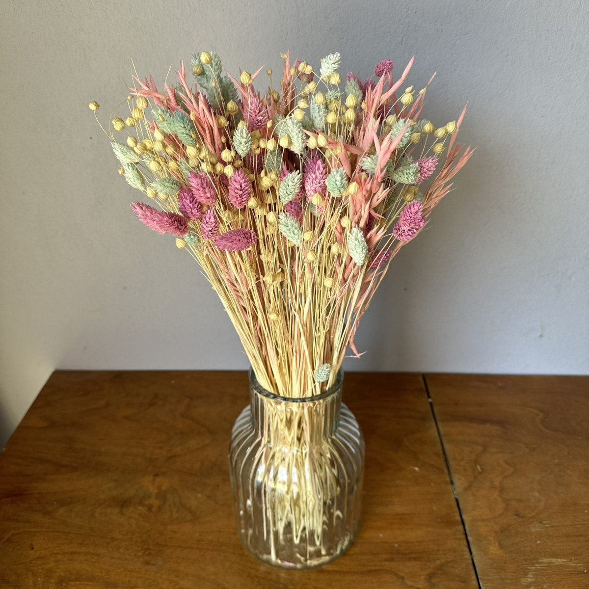 Buchetă de flori uscate Colorful – ovăz, in, phalaris