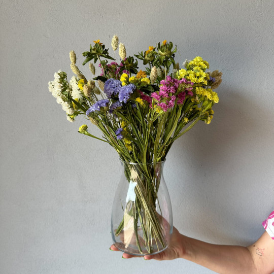 Kytica sušených kvetov Meadow – limonka, šafran, phalaris