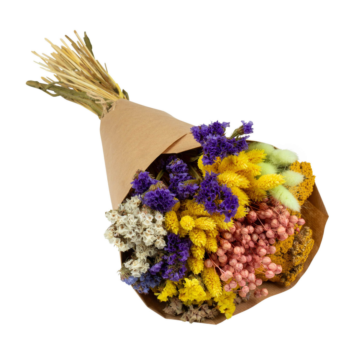 Buchetă mare de flori uscate Spring – limonă, phalaris, piruște