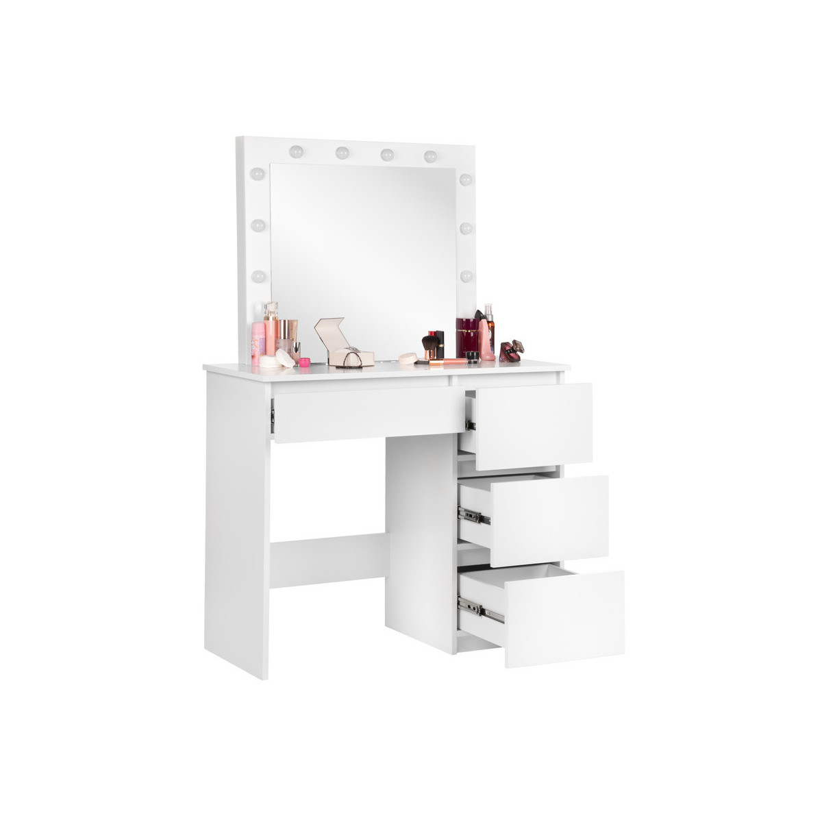 Masă de toaletă cu iluminare LED și oglindă mare