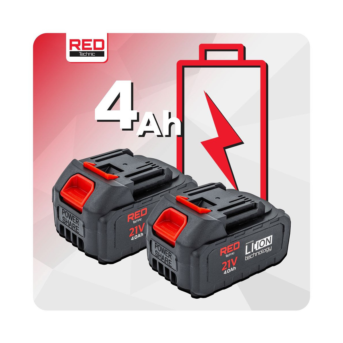 Ferăstrău cu lanț cu acumulator RTPAK0124 | 21V | 12" | 2× 4000 mAh