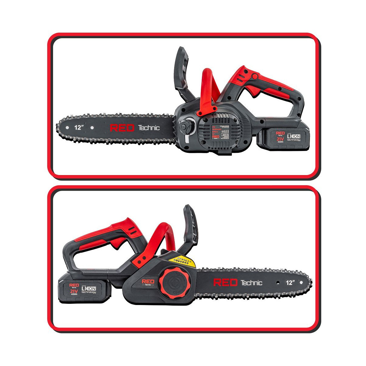 Ferăstrău cu lanț cu acumulator RTPAK0124 | 21V | 12" | 2× 4000 mAh