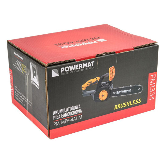 Ferăstrău cu lanț cu acumulator Powermat PM-MPA-4AHM | 21V | 12" | 2× 4000 mAh