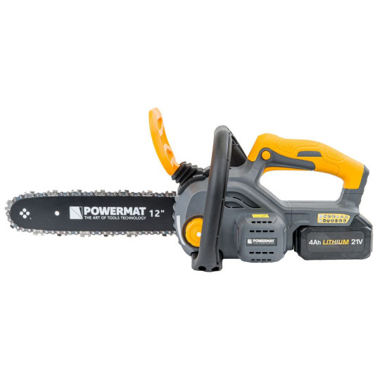 Ferăstrău cu lanț cu acumulator Powermat PM-MPA-4AHM | 21V | 12" | 2× 4000 mAh