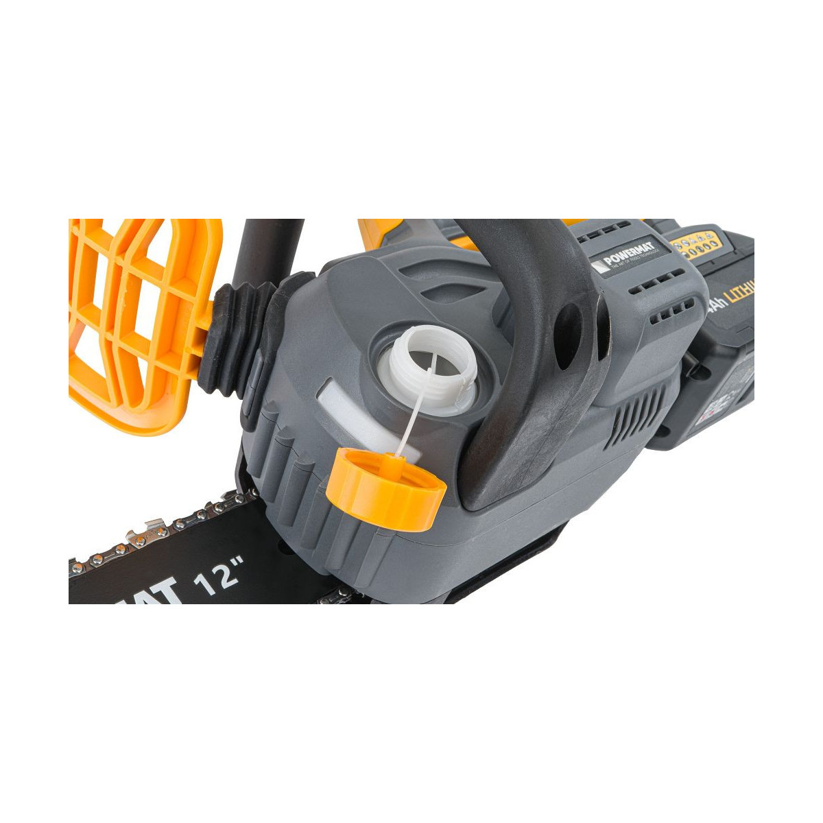 Ferăstrău cu lanț cu acumulator Powermat PM-MPA-4AHM | 21V | 12" | 2× 4000 mAh