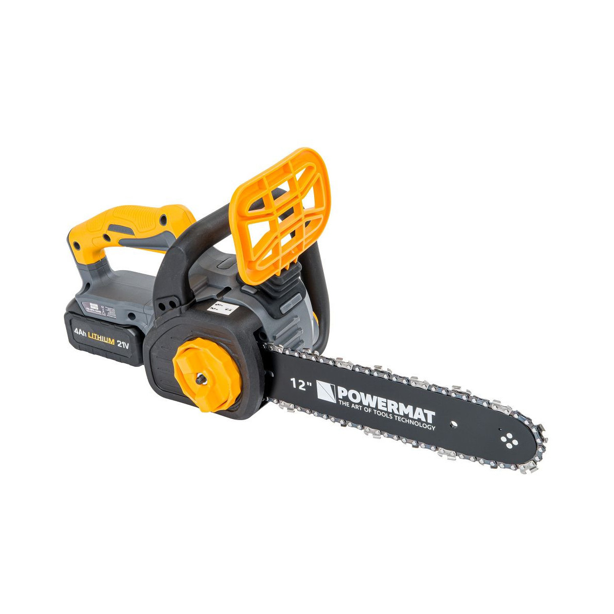 Ferăstrău cu lanț cu acumulator Powermat PM-MPA-4AHM | 21V | 12" | 2× 4000 mAh