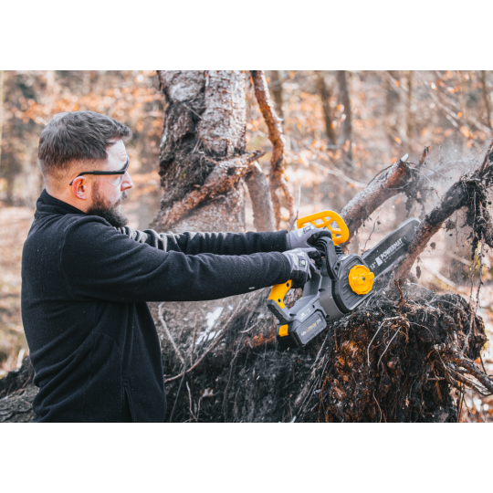 Ferăstrău cu lanț cu acumulator Powermat PM-MPA-4AHM | 21V | 12" | 2× 4000 mAh