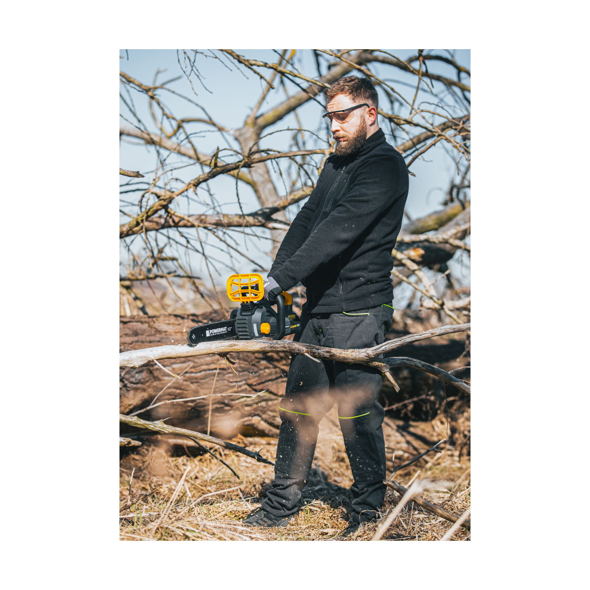 Ferăstrău cu lanț cu acumulator Powermat PM-MPA-4AHM | 21V | 12" | 2× 4000 mAh