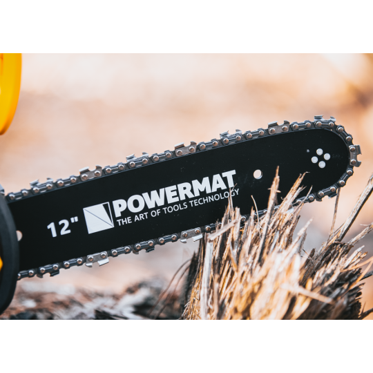 Ferăstrău cu lanț cu acumulator Powermat PM-MPA-4AHM | 21V | 12" | 2× 4000 mAh