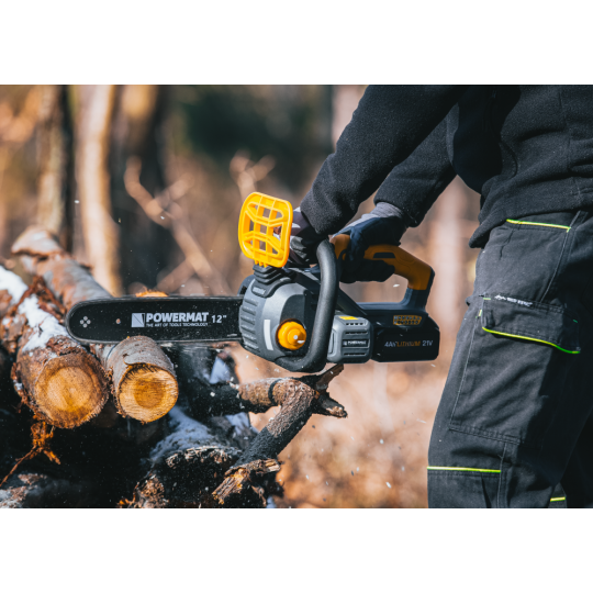 Ferăstrău cu lanț cu acumulator Powermat PM-MPA-4AHM | 21V | 12" | 2× 4000 mAh