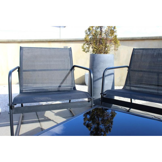 Mobilier de grădină clasic în culoare neagră