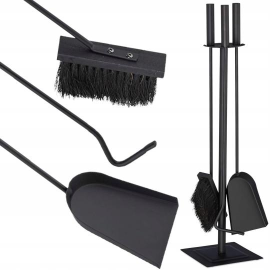 Set de scule pentru șemineu 3 in 1 + suport