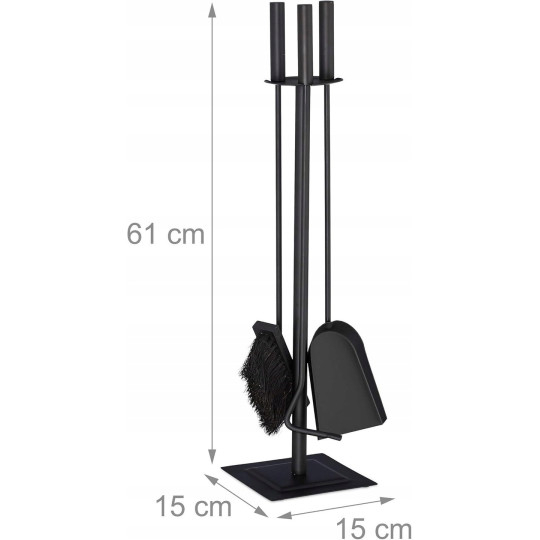 Set de scule pentru șemineu 3 in 1 + suport