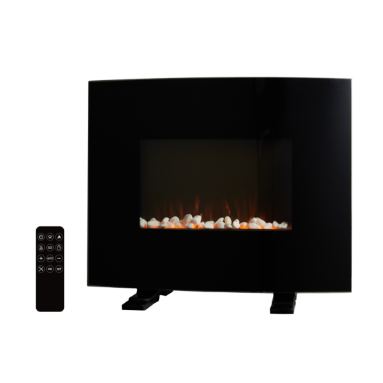 Semineu electric montat / liber cu efect de flacără 1000/2000 W – negru, 61 cm