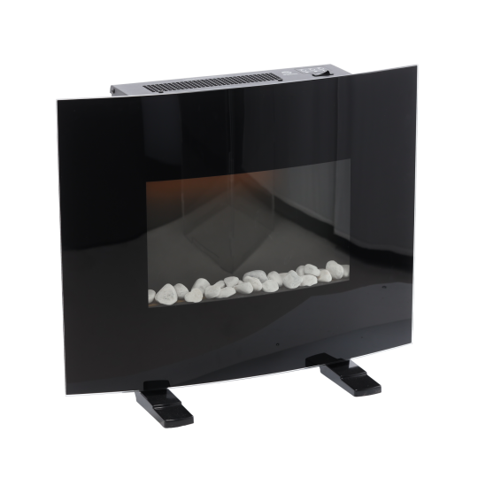 Semineu electric montat / liber cu efect de flacără 1000/2000 W – negru, 61 cm