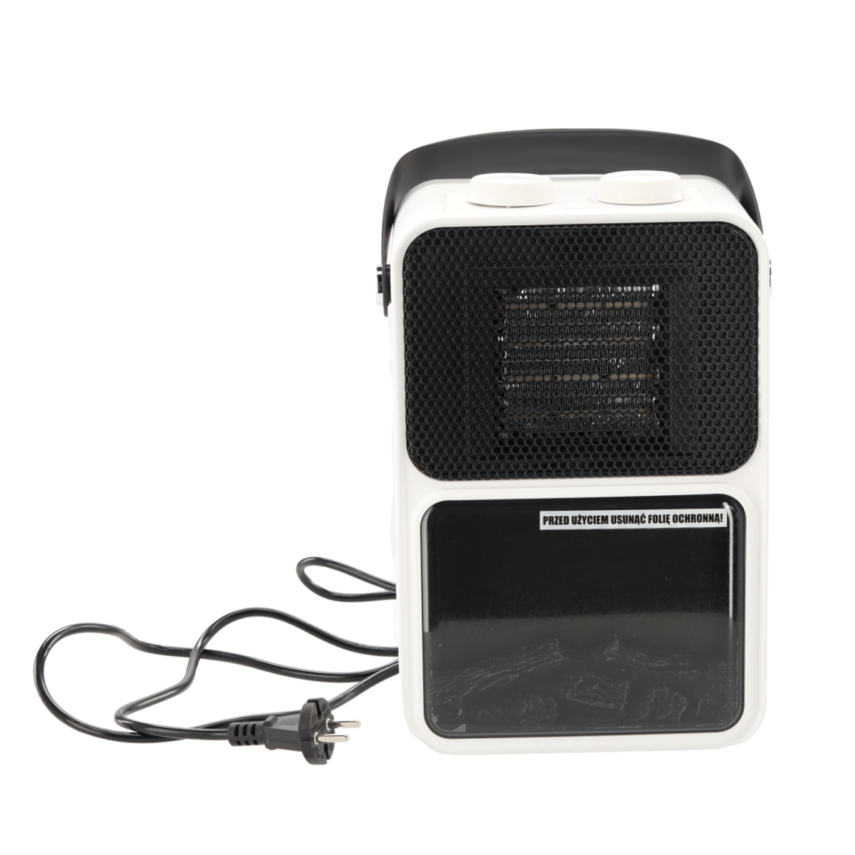 Șemineu electric alb, liber stând, cu efect de flacără 900/1800 W – 41,5 cm