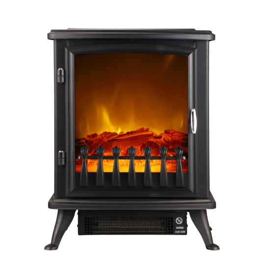 Camină electrică independentă cu efect de flacără 900/1800 W – 41,5 cm, 3 laturi vitrate