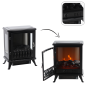 Camină electrică independentă cu efect de flacără 900/1800 W – 41,5 cm, 3 laturi vitrate
