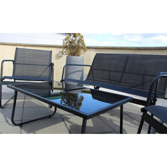 Mobilier de grădină clasic în culoare neagră