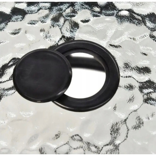 Meseu quadrat de grădină pentru terasă cu sticlă 80x80 cu deschidere pentru umbrelă.