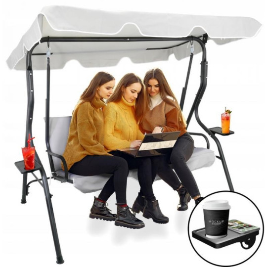 Leagăn de grădină de culoare gri 170 x 110 x 153 cm