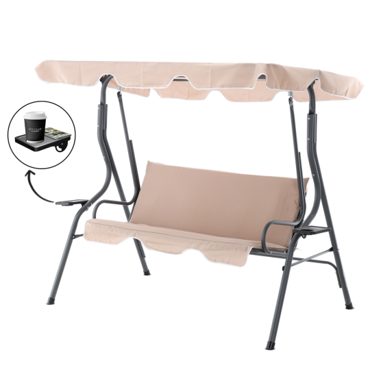 Hamac de grădină în culoare bej închis 170 x 110 x 153 cm