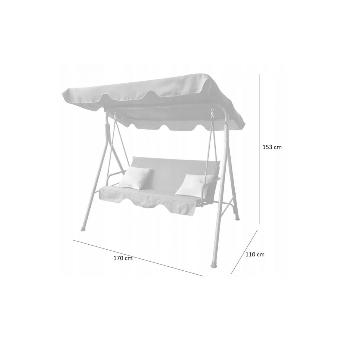 Leagăn de grădină gri cu perne galbene 170 x 110 x 153 cm