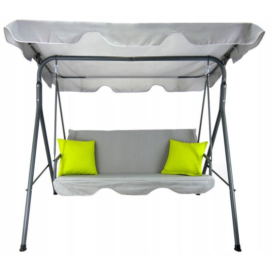 Leagăn de grădină gri cu perne galbene 170 x 110 x 153 cm