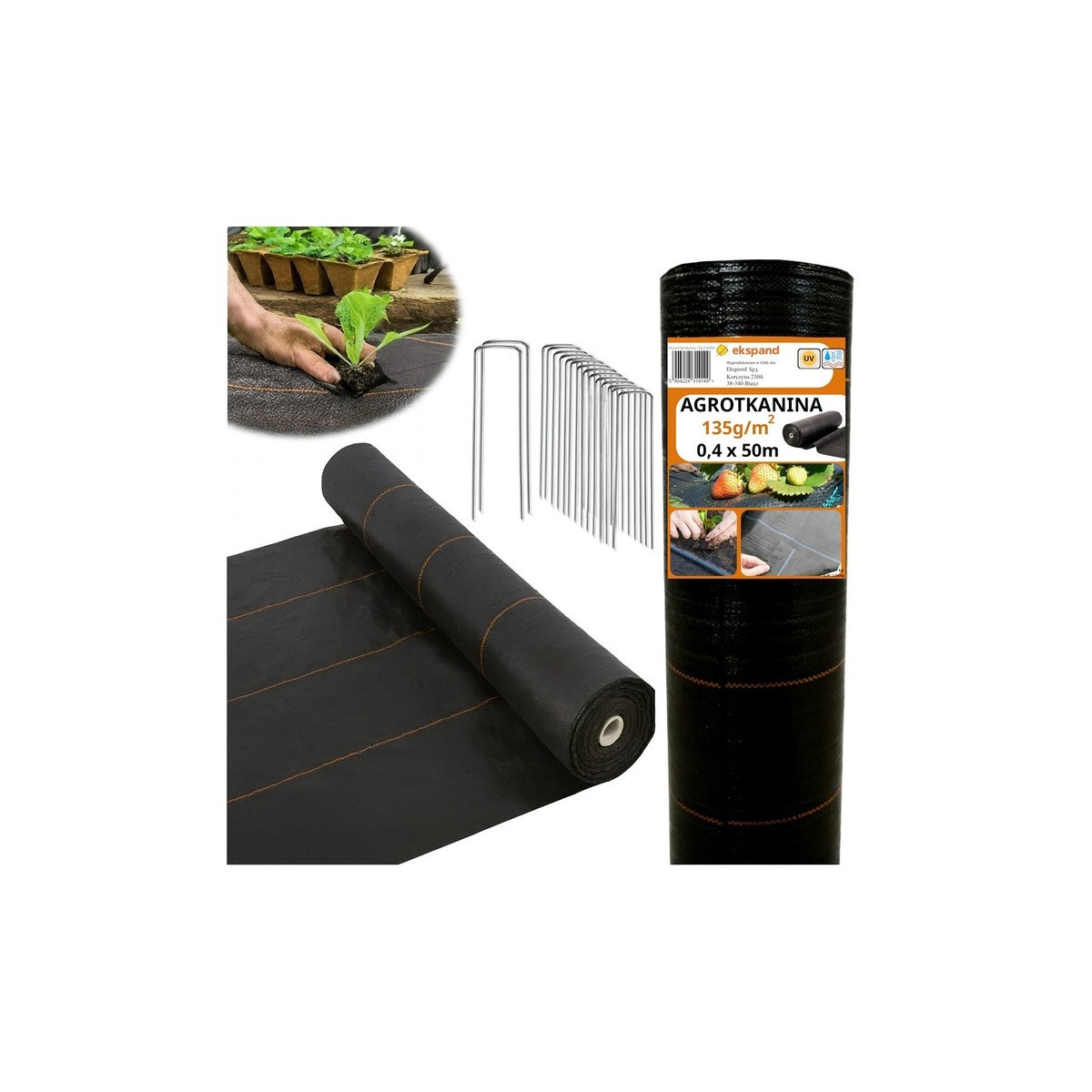 Profi agrotkanină de culoare neagră 135g/m2, 0,4x50