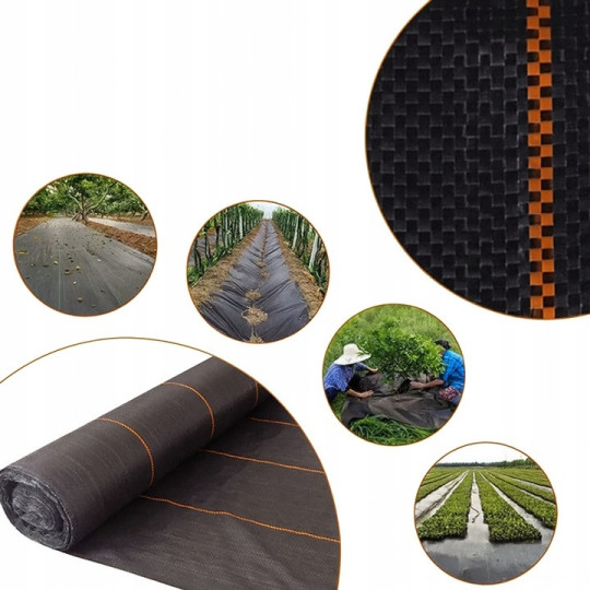 Tkanină agricolă rezistentă de culoare neagră 135g/m2, 0,6x100