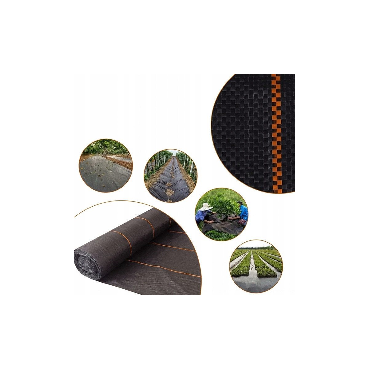 Tkanină agricolă rezistentă de culoare neagră 135g/m2, 0,6x100