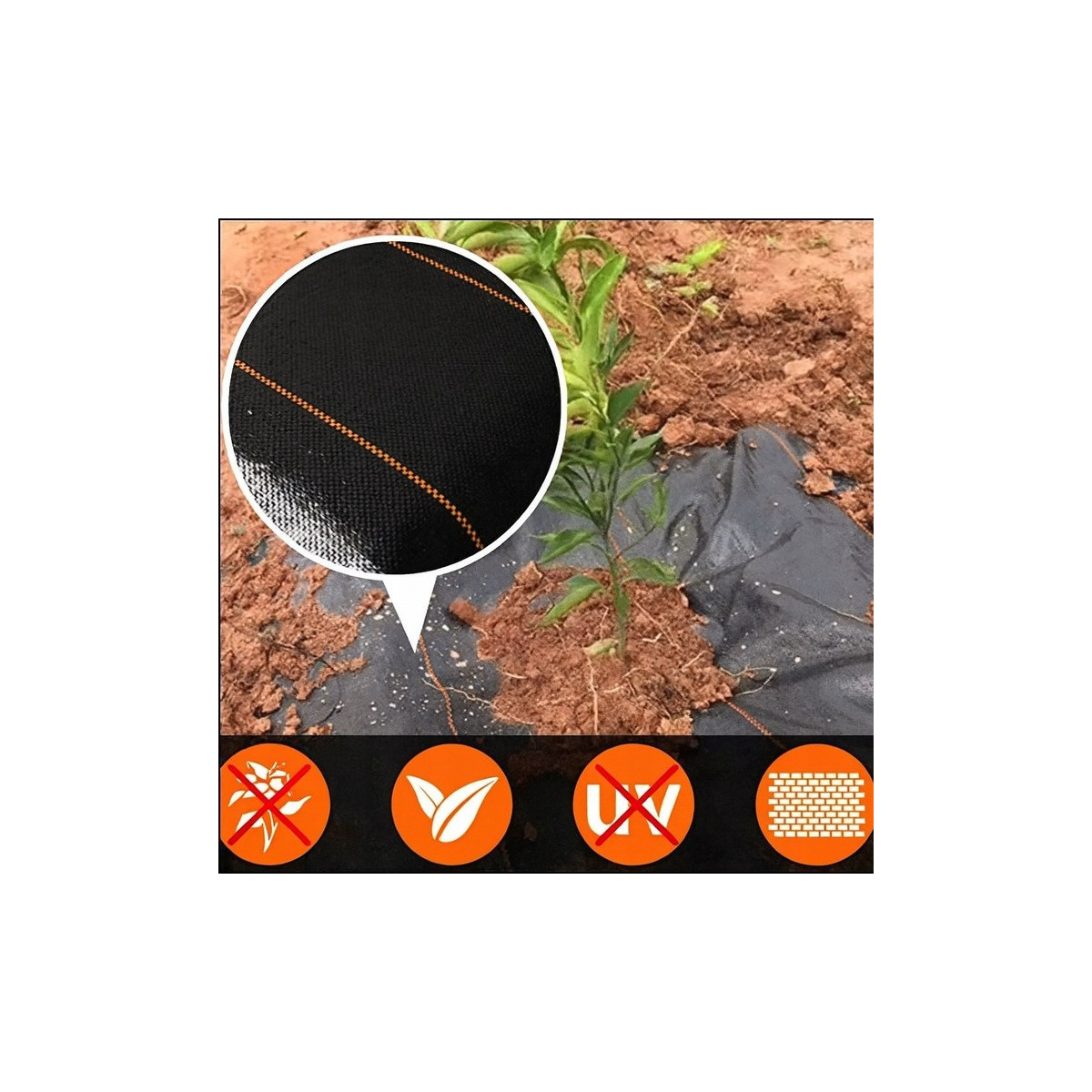 Țesătură agricolă rezistentă, de culoare neagră 135g/m2, 0,8x50