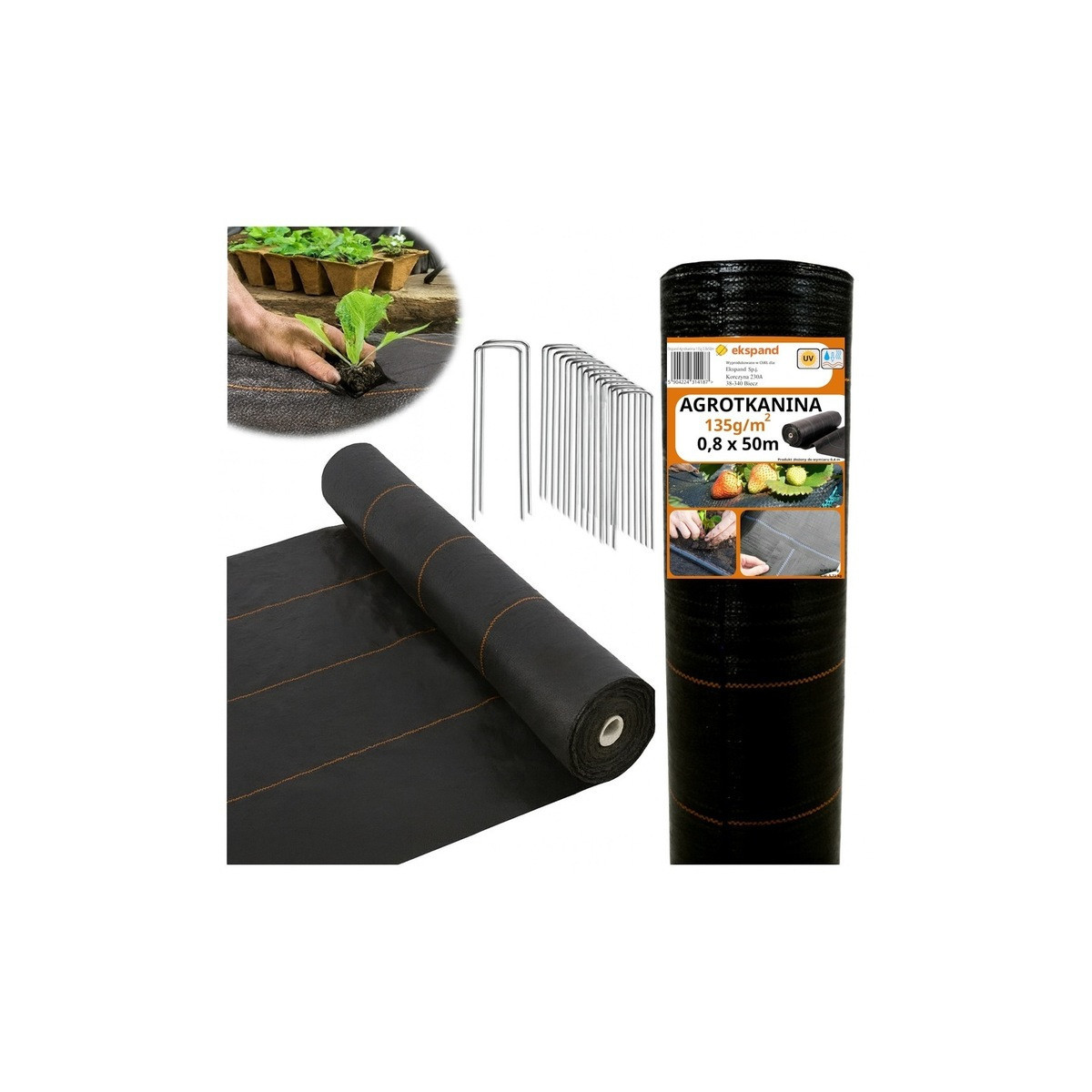 Țesătură agricolă rezistentă, de culoare neagră 135g/m2, 0,8x50