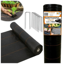 Țesătură agricolă pentru grădină de culoare neagră 135g/m2, 2,2x100