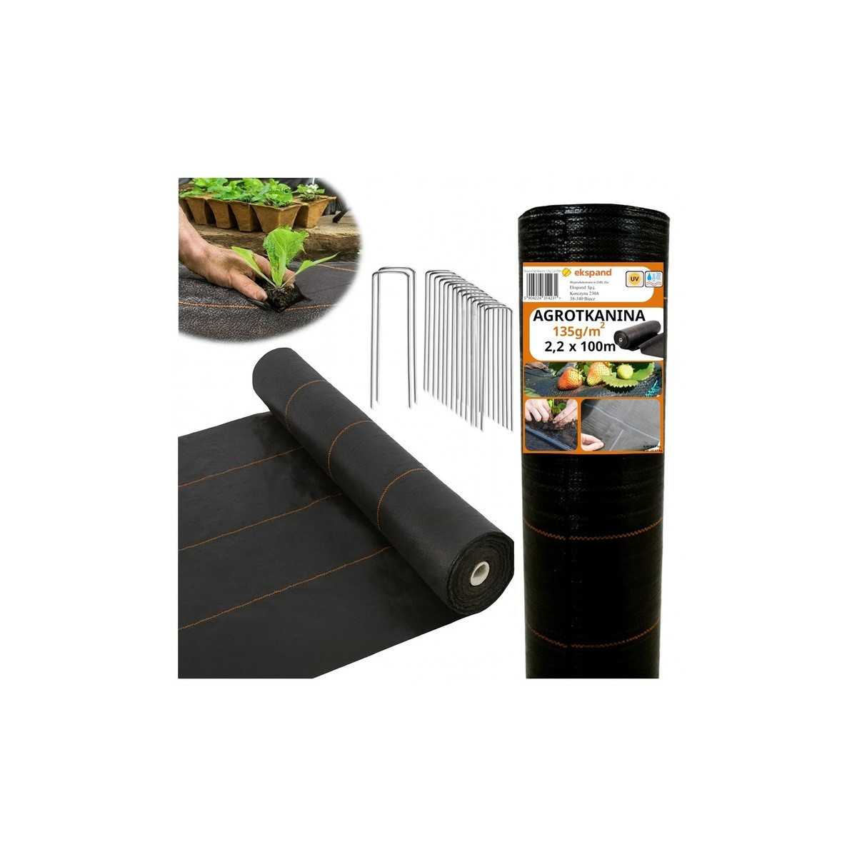 Țesătură agricolă pentru grădină de culoare neagră 135g/m2, 2,2x100